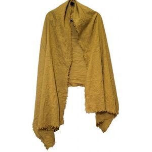 Cos womens mustard yellow crinkled scarf wrap spring summer cotton